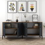 Hanah Home Consola Industrial Kiev Nogal y Antracita